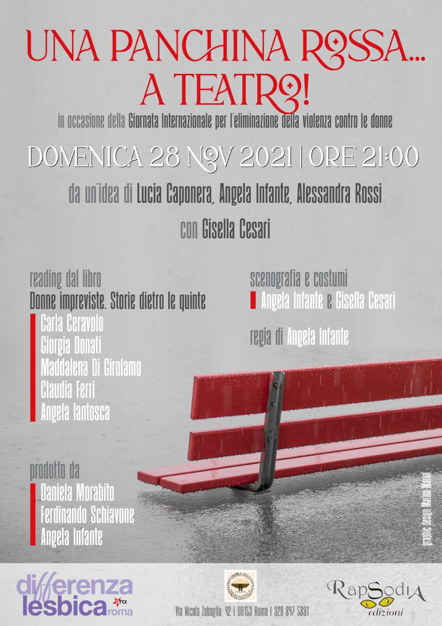 Una Panchina Rossa…a Teatro // Domenica 28 novembre c/o Teatro dei Documenti