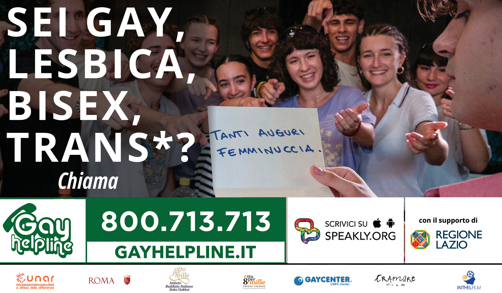 Spot Gay Help Line 2024: No al bullismo, con il sostegno della Regione Lazio