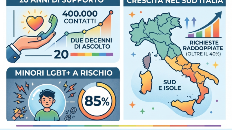 GAY HELP LINE: 400.000 CONTATTI IN 20 ANNI, L’85% DEI MINORI SUBISCE VIOLENZA – ECCO IL REPORT